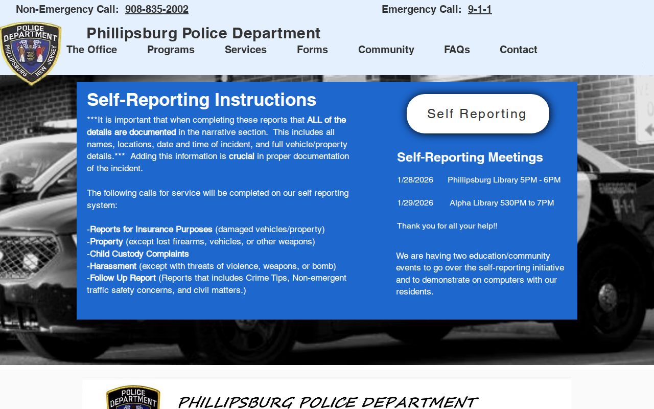 Phillipsburg criminal history police department records source