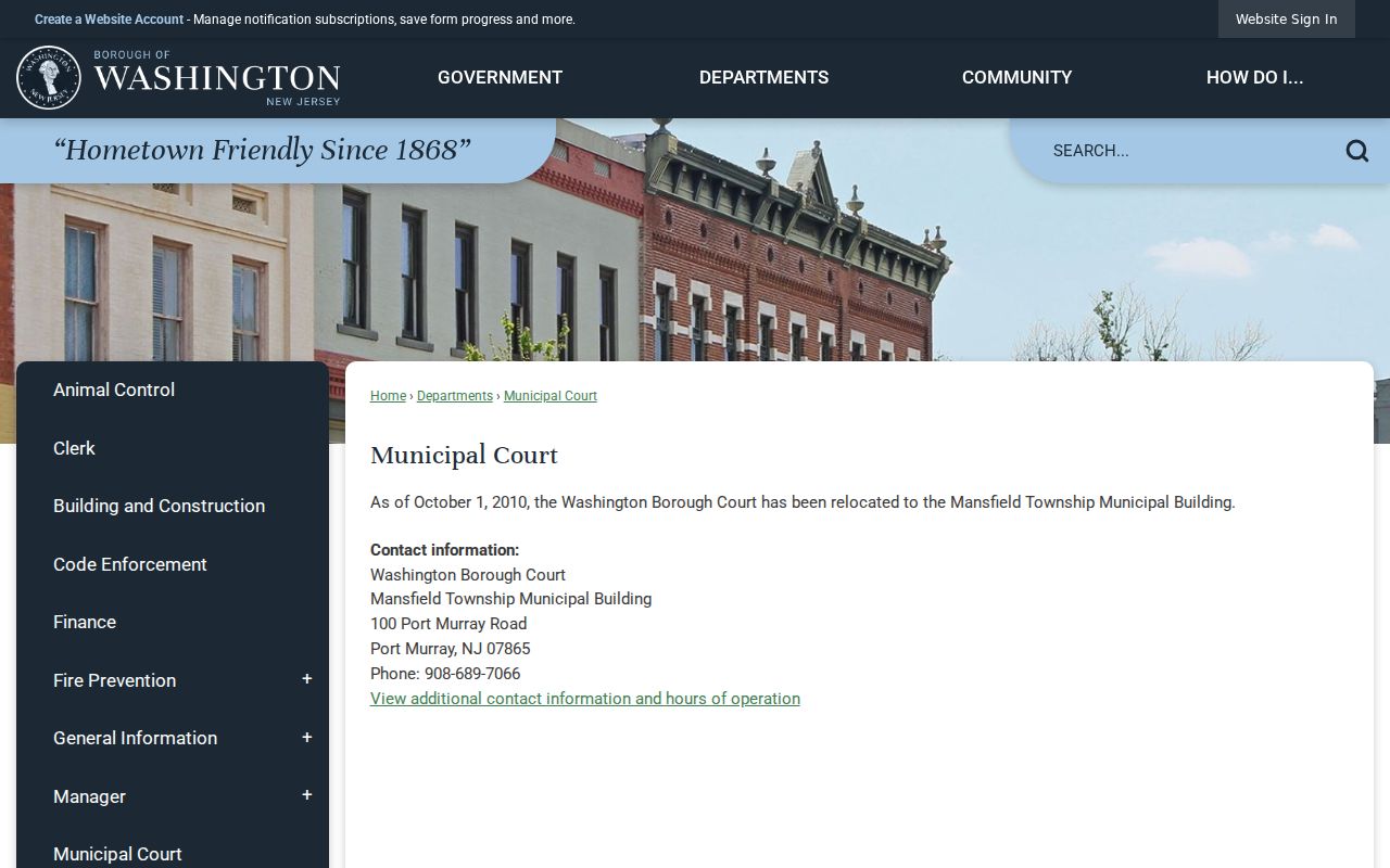 Washington Borough criminal history shared municipal court